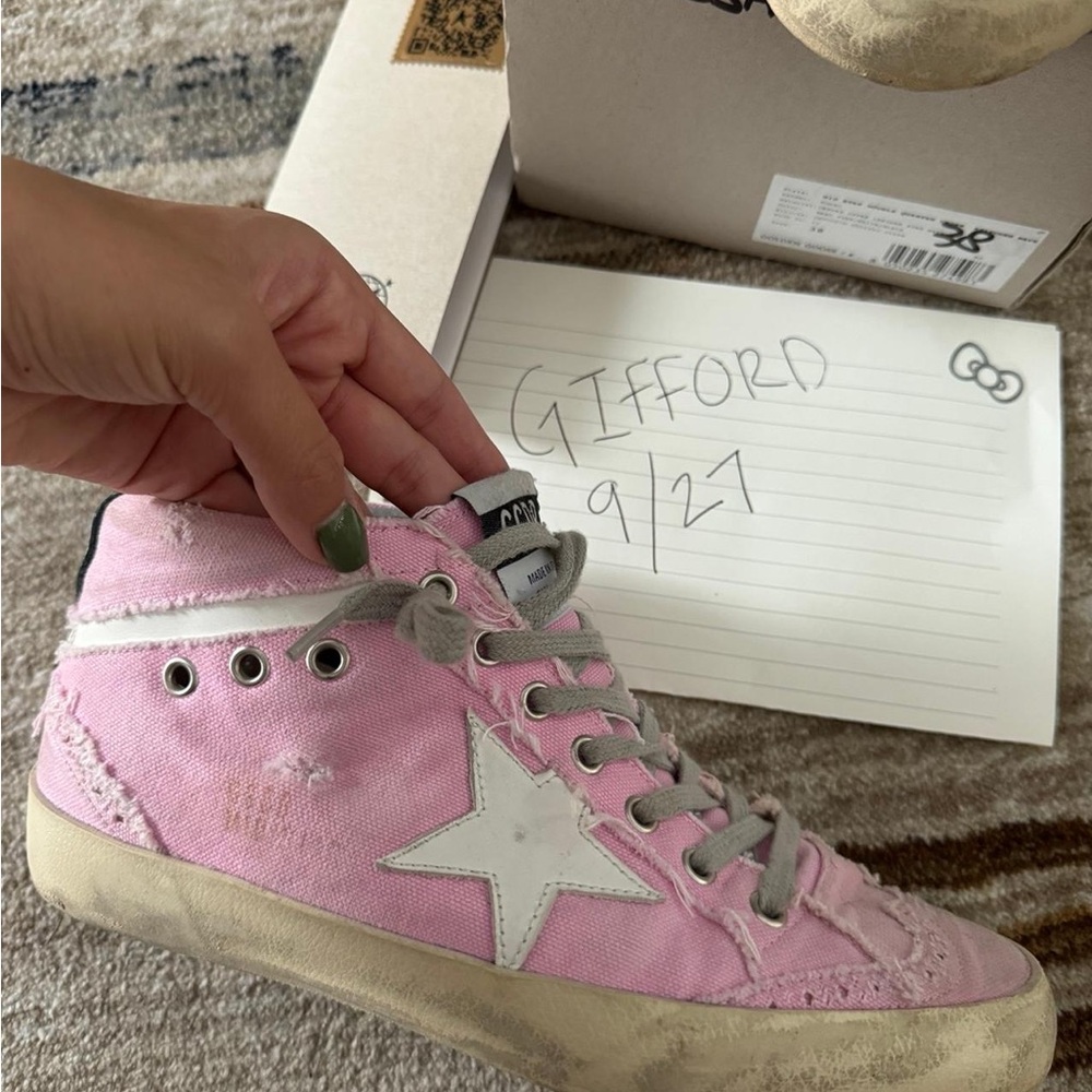 Golden Goose Pink High-Top Sneakers